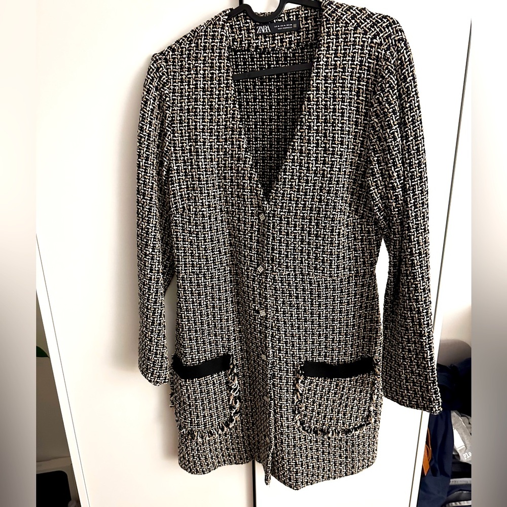 Zara tweed dress with jewel buttons - size M